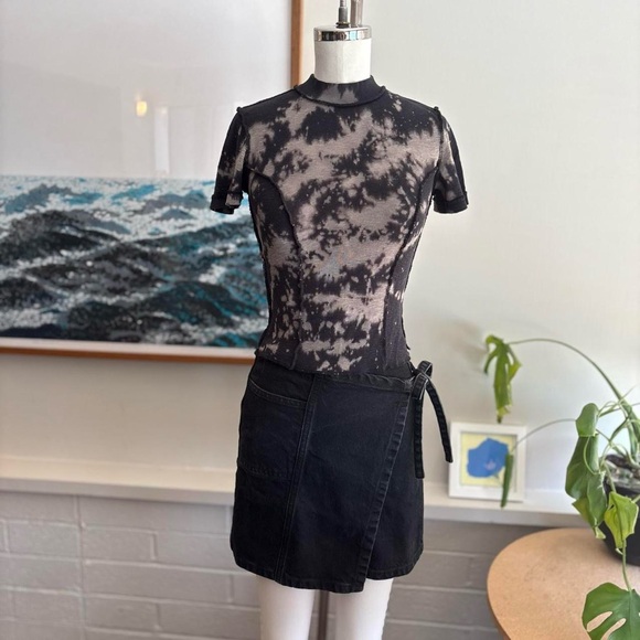 BDG Black and Gray Tie-Dye Bodysuit - Picture 2 of 7